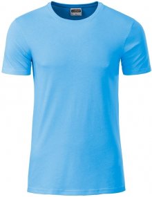 Klasické pánské tričko z biobavlny 8008 - Nebesky modrá | XXL
