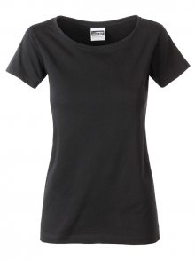 Klasické dámské tričko z biobavlny 8007 - Černá | XS