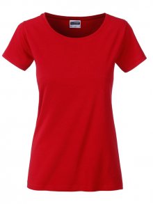 Klasické dámské tričko z biobavlny 8007 - Červená | XL