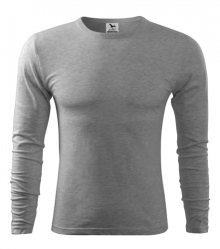 Pánské tričko s dlouhým rukávem Fit-T Long Sleeve - Tmavě šedý melír | S