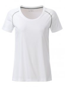 Dámské funkční tričko JN495 - Bílá / stříbrná | XXL