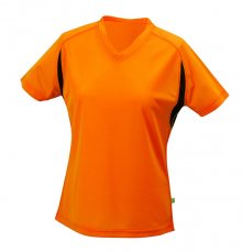 Dámské sportovní tričko s krátkým rukávem JN316 - Oranžová / černá | L