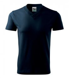 Tričko V-neck - Námořní modrá | S