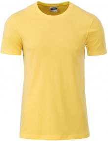 Klasické pánské tričko z biobavlny 8008 - Světle žlutá | XXL