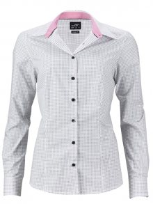 Dámská luxusní košile Dots JN673 - Bílá / titanová | S