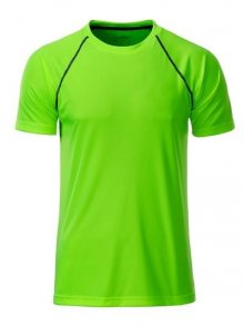 Pánské funkční tričko JN496 - Jasně zelená / černá | XL