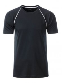 Pánské funkční tričko JN496 - Černá / bílá | XL