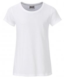 Klasické dívčí tričko z biobavlny 8007G - Bílá | XXL