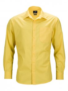 Pánská košile s dlouhým rukávem JN642 - Žlutá | M