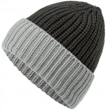 Jemná pletená čepice MB7128 - Tmavě šedá / světle šedá