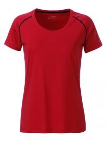 Dámské funkční tričko JN495 - Červená / černá | XXL