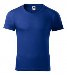 Pánské tričko Slim Fit V-neck - Královská modrá | S