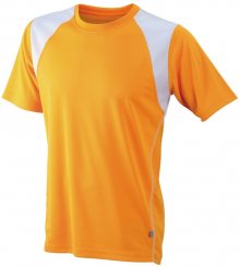 Pánské běžecké tričko s krátkým rukávem JN397 - Oranžová / bílá | L