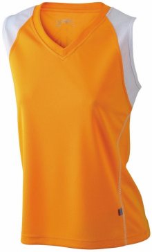 Dámské běžecké tričko bez rukávů JN394 - Oranžová / bílá | L