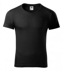Pánské tričko Slim Fit V-neck - Černá | S