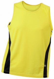 Pánské sportovní tričko bez rukávů JN305 - Žlutá / černá | L