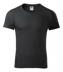 Pánské tričko Slim Fit V-neck - Ebony gray | S