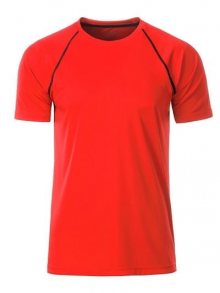 Pánské funkční tričko JN496 - Jasně oranžová / černá | XXL