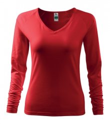 Dámské tričko s dlouhým rukávem Elegance - Červená | XS