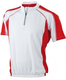 Pánské cyklistické tričko JN420 - Bílá / červená | L