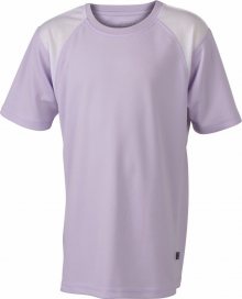 Dětské sportovní tričko s krátkým rukávem JN397k - Šeříková / bílá | L