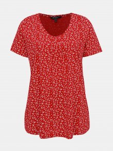 Červené květované tričko Ulla Popken