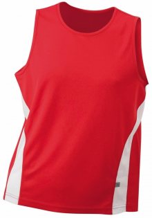 Pánské sportovní tričko bez rukávů JN305 - Červená / bílá | L