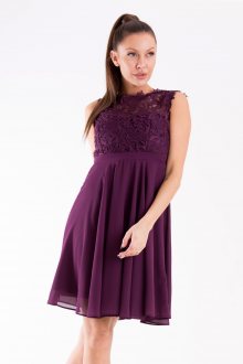 Dámské společenské plesové šaty EVA & LOLA fialové - S