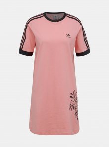 Růžové šaty s výšivkou adidas Originals Tee