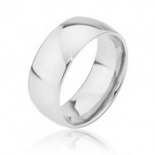 Zaoblený hladký titanový prsten stříbrné barvy BB1.4