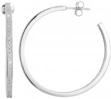 Beneto Stříbrné náušnice kruhy s krystaly AGUP1179