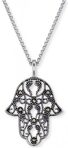 Engelsrufer Stříbrný náhrdelník Ruka Fatimy s markazity ERN-LILHAND-MA