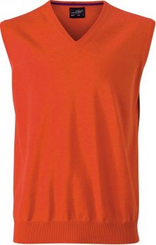 Pánský svetr bez rukávů JN657 - Tmavě oranžová | M