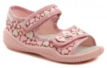 Vi-GGa-Mi dětské růžové plátěné sandálky GOSIA