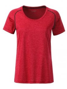 Dámské funkční tričko JN495 - Červený melír | XL