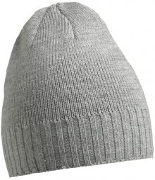 Pletená přiléhavá čepice MB503 - Světle šedý melír