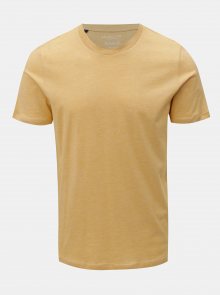 Žluté žíhané basic tričko Selected Homme Perfect