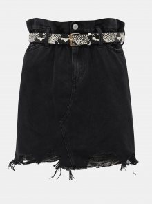 Černá džínová minisukně s nezakončeným lemem TALLY WEiJL