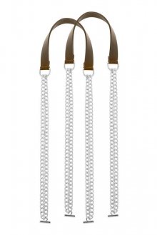 O bag řetízková držadla Cuoio/Silver