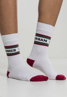 Urban Classics Logo Stripe Sport Socks 2-Pack white/green/red - 39–42