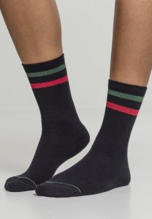 Urban Classics 3-Tone College Socks 2 Pack black/green/red - 39–42