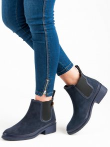 Krásné modré kotníkové boty