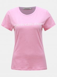 Růžové dámské tričko s potiskem Calvin Klein Jeans