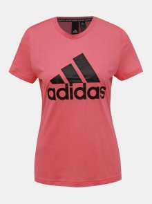Růžové dámské tričko s potiskem adidas Performance