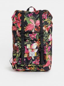 Růžovo-černý dámský květovaný batoh Herschel Supply Little America 17 l
