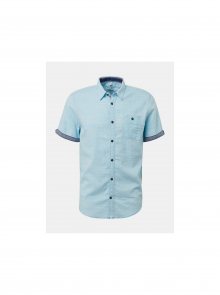 Modrá pánská žíhaná regular fit košile Tom Tailor