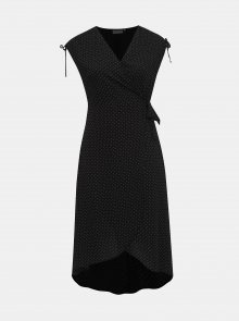 Černé puntíkované zavinovací šaty ONLY CARMAKOMA Taylor