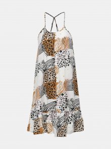 Hnědo-bílé šaty s gepardím vzorem Femi Stories Arava