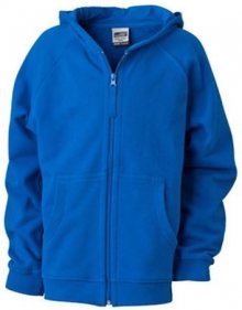 Dětská mikina na zip s kapucí JN059k - Královská modrá | M