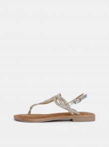 Kožené sandály ve stříbrné barvě Tamaris